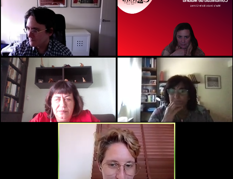 Reunión con la portavoz en la comisión de Mujer del Grupo Parlamentario Unidas Podemos Izquierda Unida Madrid en Pié de la Asamblea de Madrid