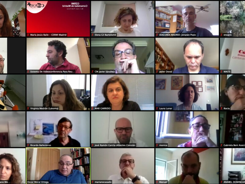 Reunión telemática con la Dirección General de Servicios Sociales de la Comunidad de Madrid y la Plataforma del Tercer Sector de la Comunidad de Madrid
