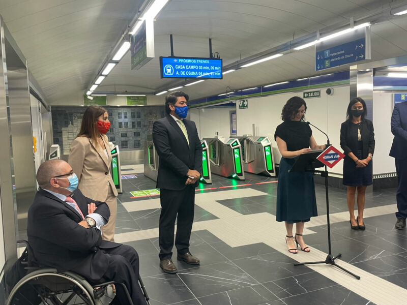 Acto de inauguración de las obras de accesibilidad y modernización de la estación de Gran Vía de Metro de Madrid