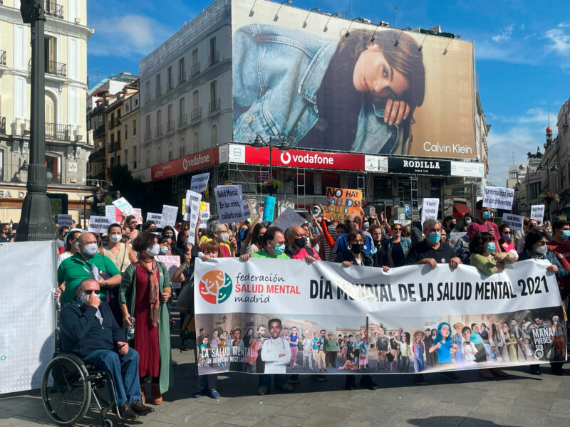 Marcha y acto en conmemoración del Día Mundial de la Salud Mental, organizado por la Federación Salud Mental Madrid - UMASAM