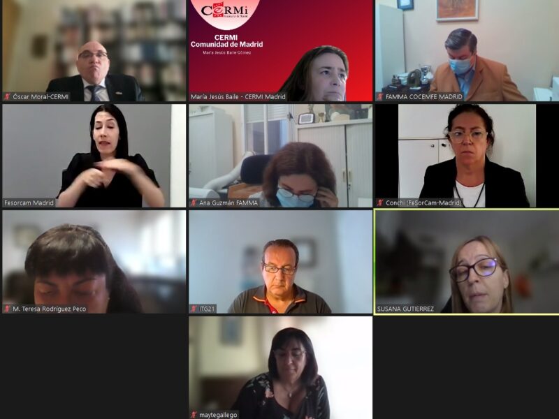 Reunión telemática con la dirección general de Atención a Personas con Discapacidad de la Comunidad de Madrid