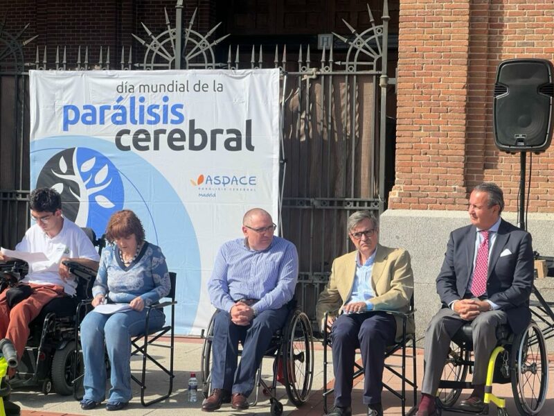 Acto y lectura de manifiesto reivindicativo con motivo del Día Mundial de la Parálisis Cerebral, organizado por ASPACE Madrid