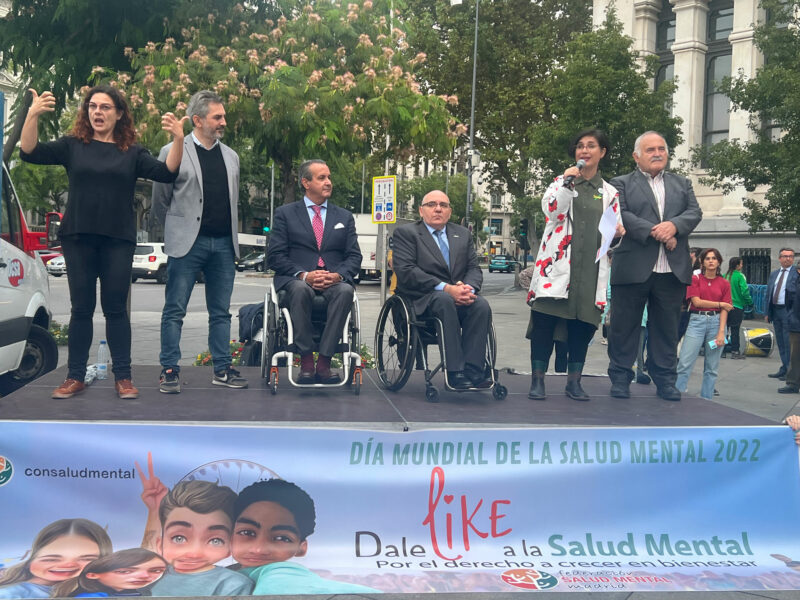 Marcha y acto en conmemoración del Día Mundial de la Salud Mental, organizado por la Federación Salud Mental Madrid – UMASAM