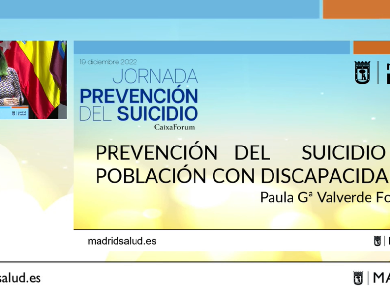 Intervención en la Jornada 'Me importas: Prevención del Suicidio', organizada por Madrid Salud y el Colegio de Psicología de Madrid.