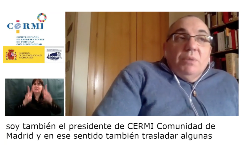 Intervención en el tercer webinario de las Jornadas "Soledad no deseada y discapacidad"
