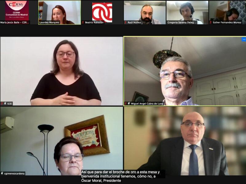 Intervención en la apertura del Webinar “Conocer la discapacidad: marco jurídico y trato a personas con discapacidad”, organizado por el Ilustre Colegio de Procuradores de Madrid, Fundación ONCE y CERMI Comunidad de Madrid