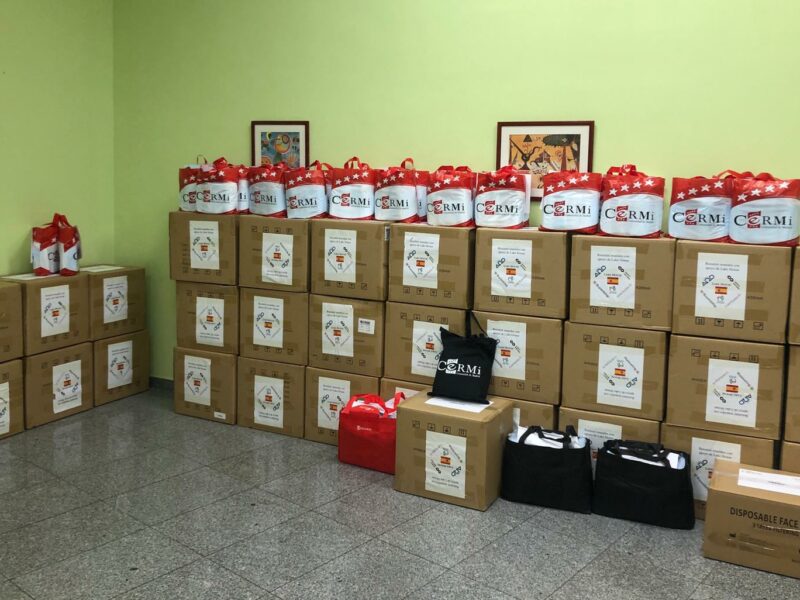 Reparto de 140.000 mascarillas a Entidades de la discapacidad, entregadas por la Delegación del Gobierno en Madrid, y facilitadas por el Ministerio de Sanidad a CERMI Estatal