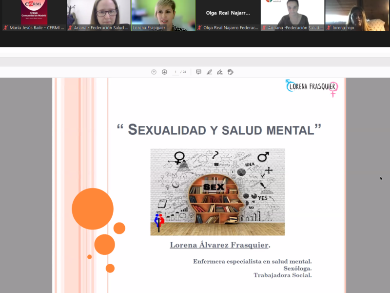 Primera jornada telemática del VII Ciclo de Conferencias “Sexualidad y Salud Mental”, organizado por la Federación Salud Mental Madrid-UMASAM
