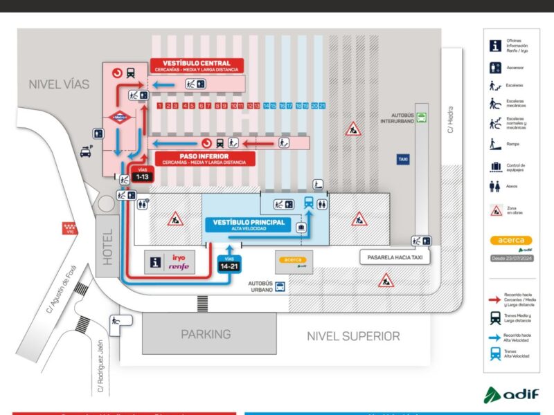 Infografía con las obras de la estación
