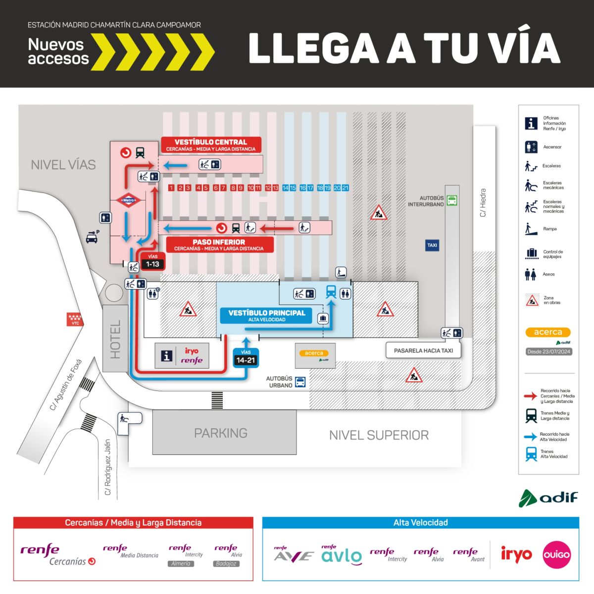 Infografía con las obras de la estación