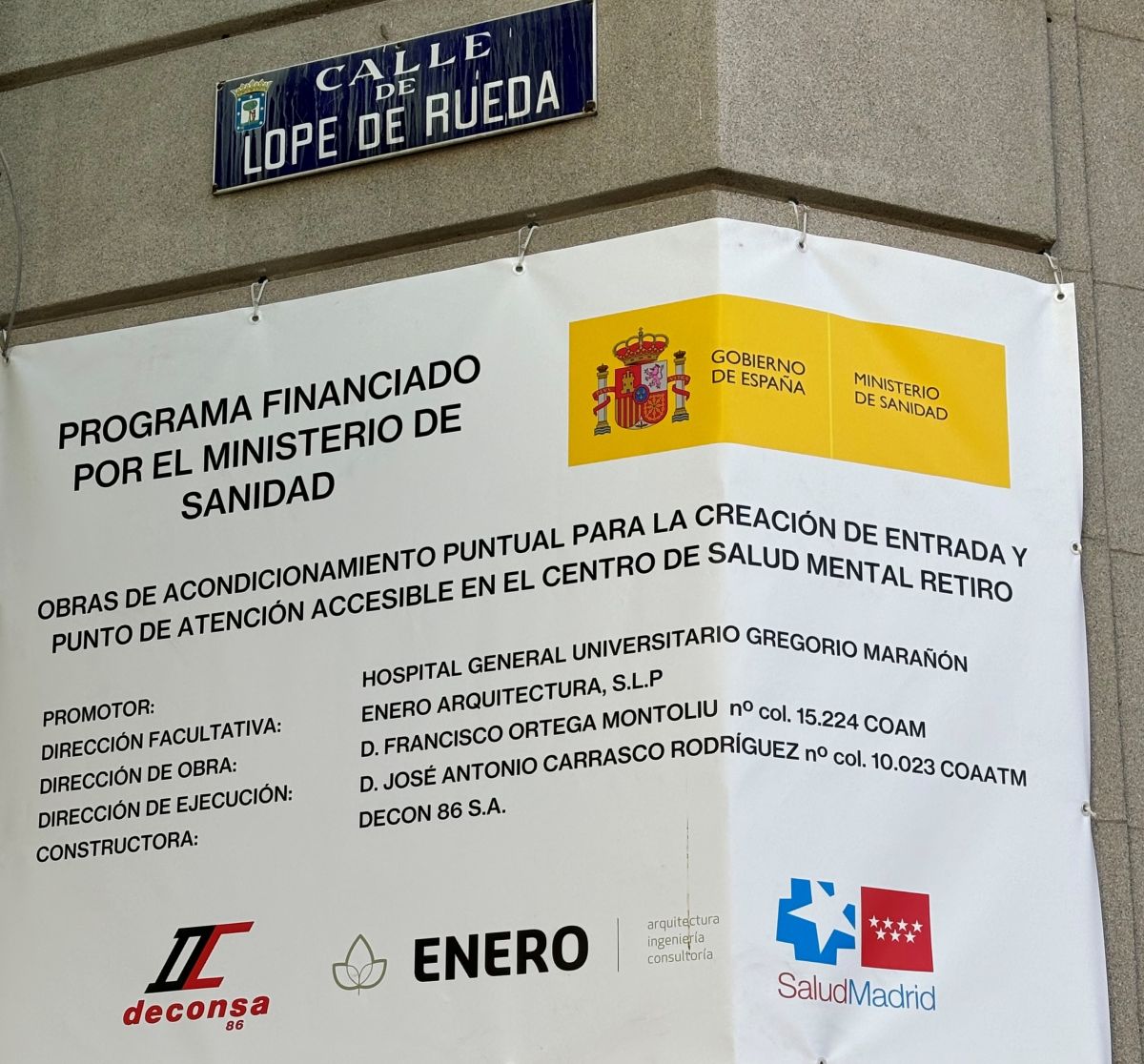 La Consejería de Sanidad acomete obras de accesibilidad en el Centro de Salud Mental de Retiro tras las denuncias del Cermi