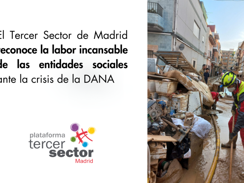 El Tercer Sector de Madrid reconoce la labor incansable de las entidades sociales ante la crisis de la DANA