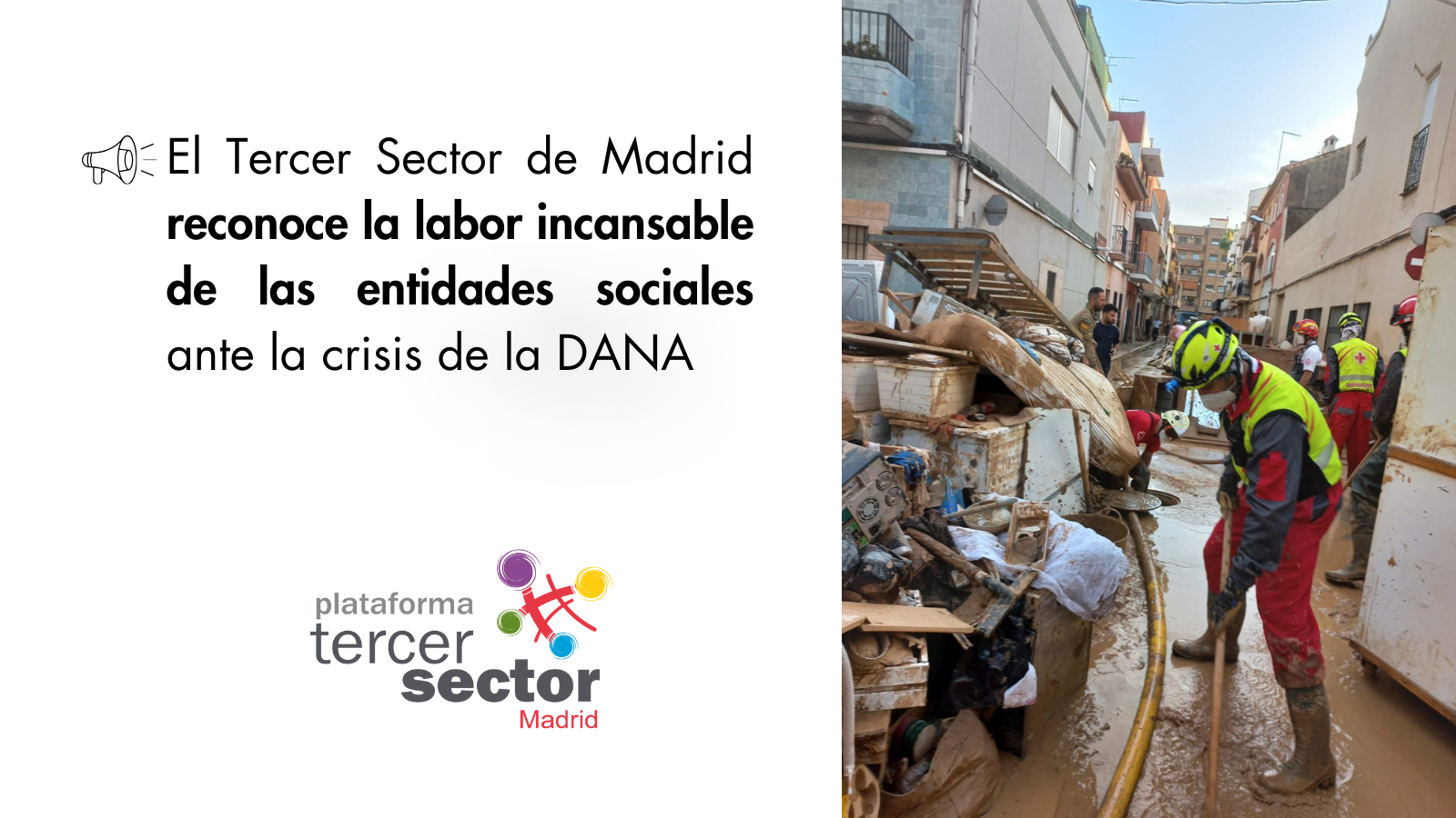 El Tercer Sector de Madrid reconoce la labor incansable de las entidades sociales ante la crisis de la DANA