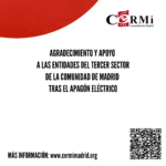 gradecimiento y Apoyo a las Entidades del Tercer Sector de LA COMUNIDAD DE Madrid tras el Apagón Eléctrico