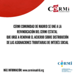 CERMI Comunidad de Madrid se une a la reivindicación del CERMI Estatal que urge a renovar el acuerdo sobre distribución de las asignaciones tributarias de interés social