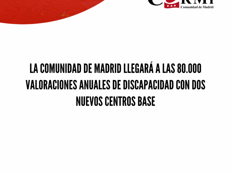 La Comunidad de Madrid llegará a las 80.000 valoraciones anuales de discapacidad con dos nuevos centros base