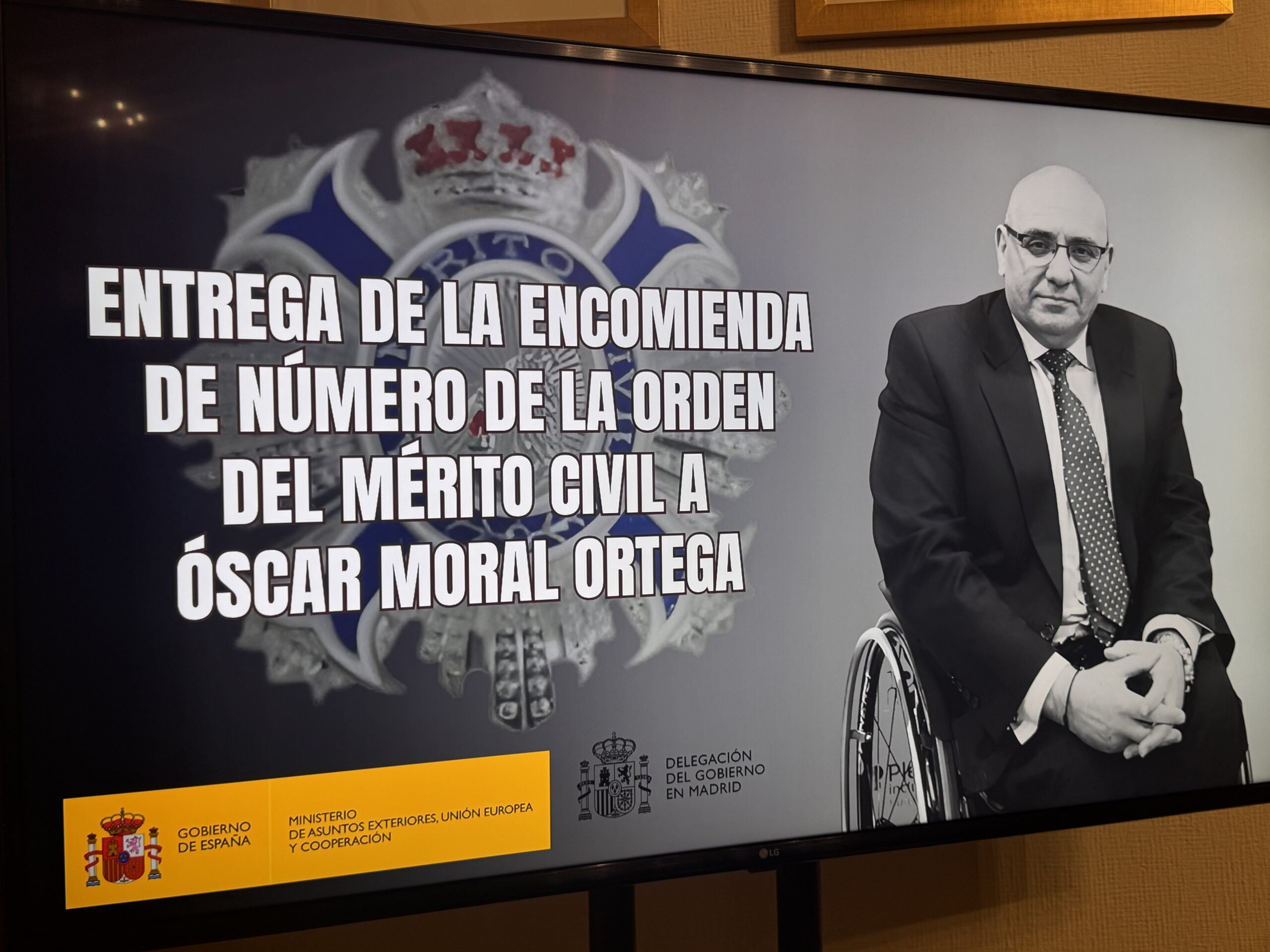 Acto de entrega a Óscar Moral, a título póstumo, de la Encomienda de Número de la Orden del Mérito Civi