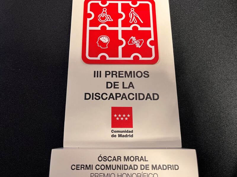 La Comunidad de Madrid reconoce a Óscar Moral con el Premio Honorífico en los III Premios de la Discapacidad