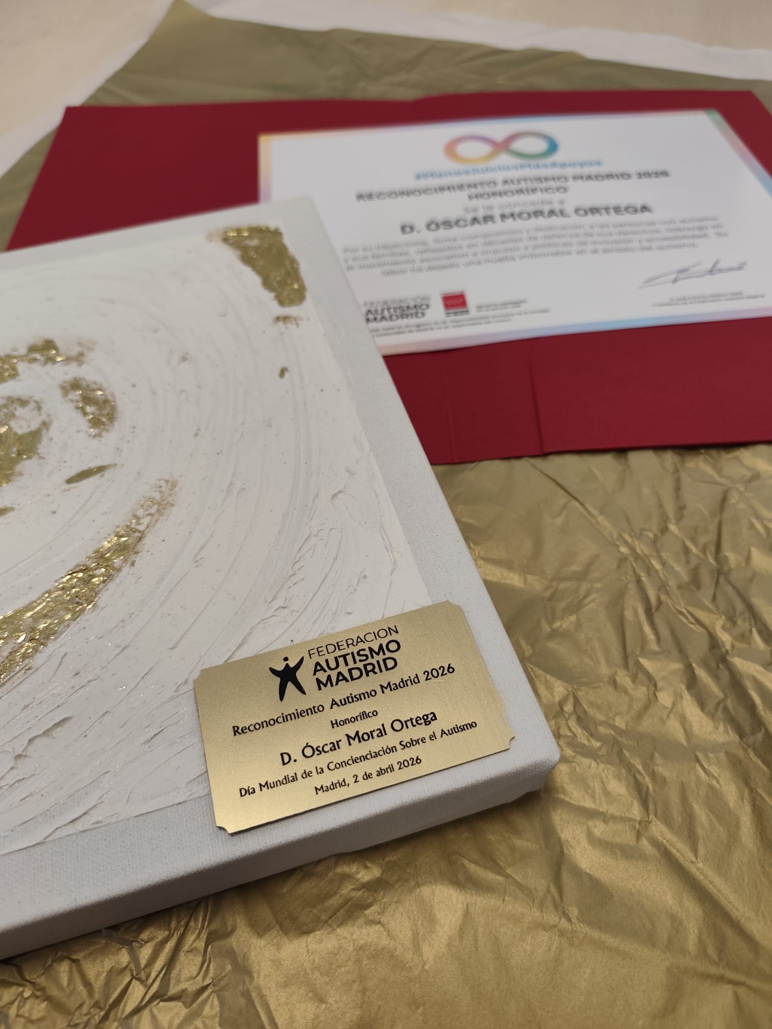 Autismo Madrid recuerda a Óscar Moral, en en marco del Acto conmemorativo del Día Mundial de Concienciación sobre el Autismo