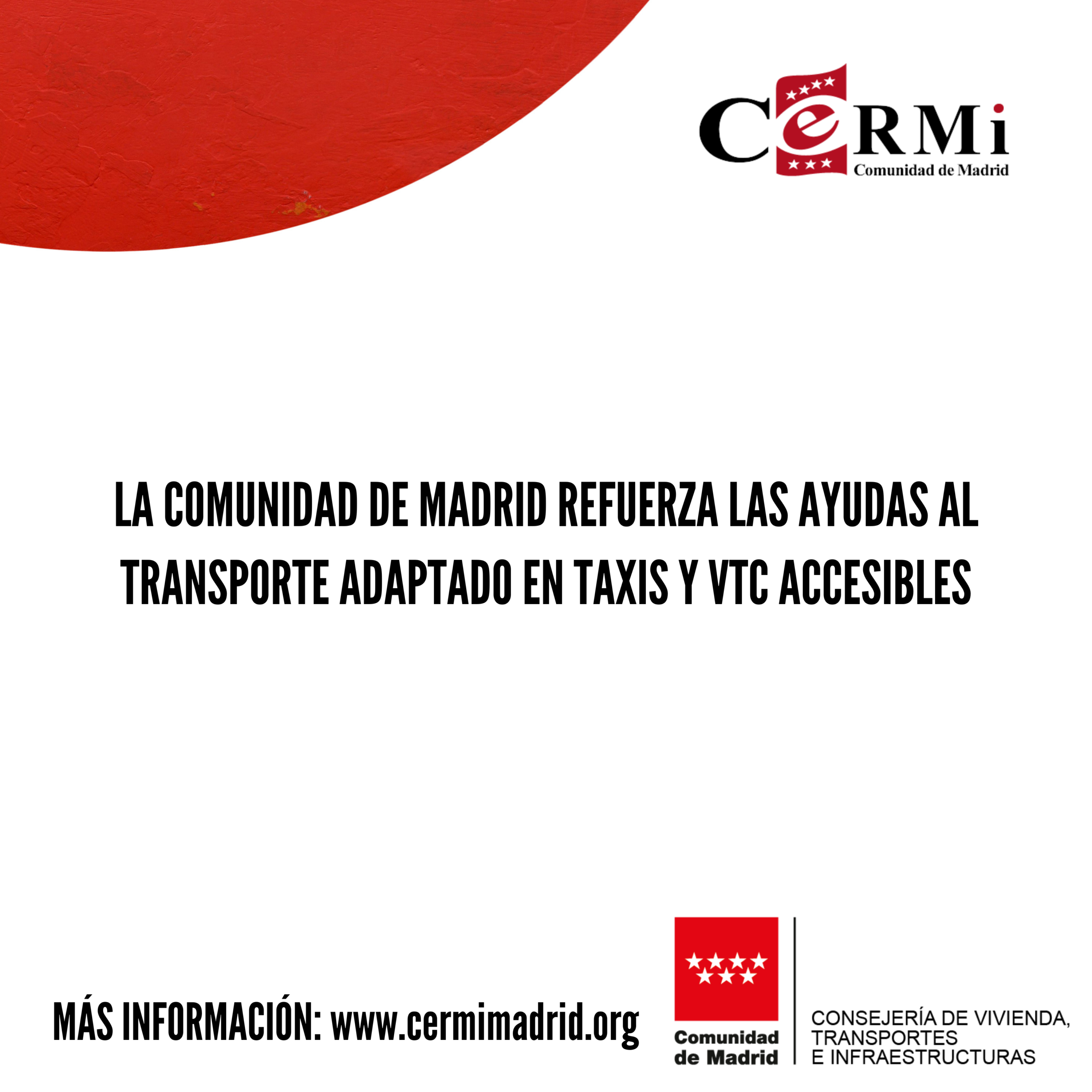 La Comunidad de Madrid refuerza las ayudas al transporte adaptado en taxis y VTC accesibles