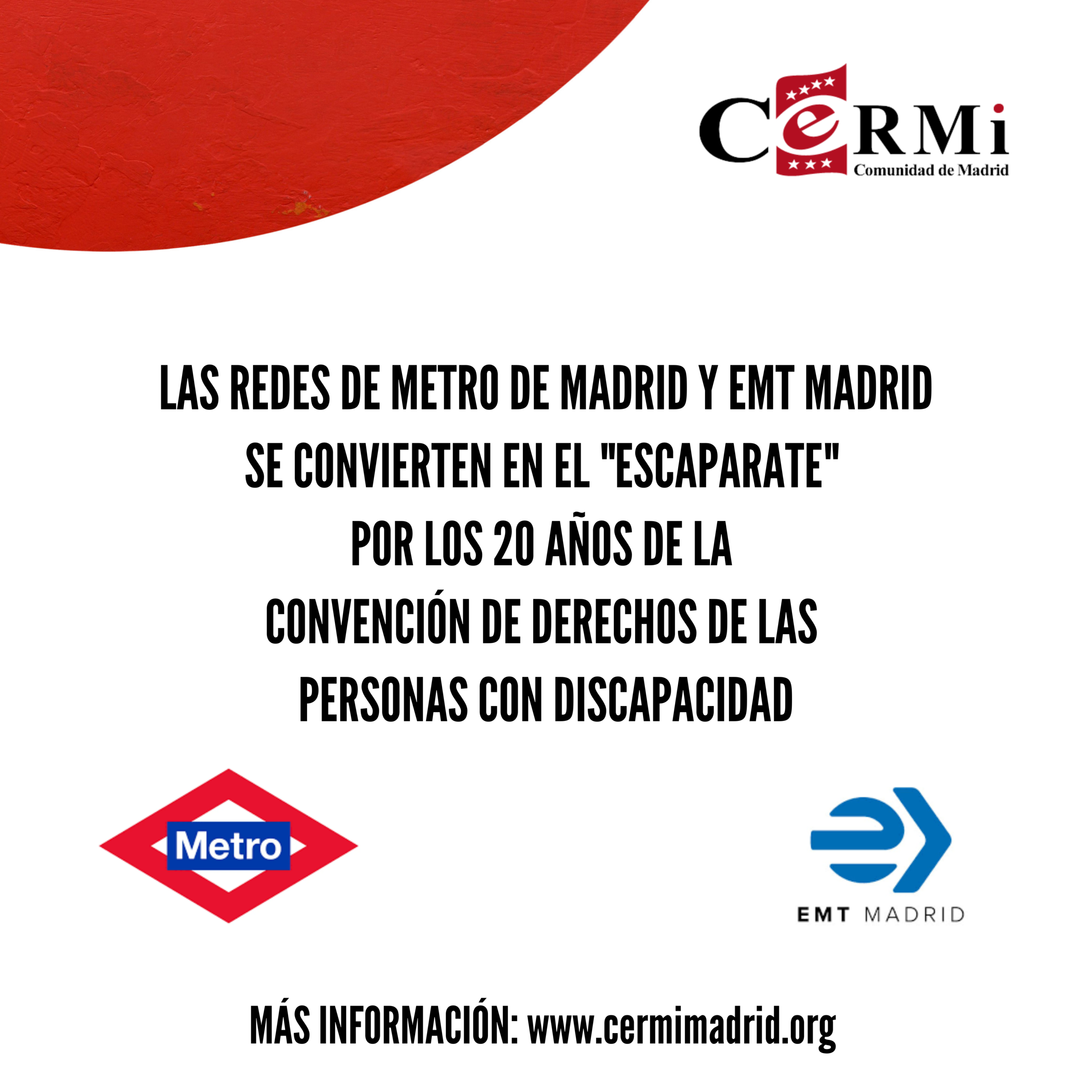 Las redes de Metro de Madrid y EMT Madrid se convierten en el "escaparate" por los 20 años de la Convención de Derechos de las Personas con Discapacidad